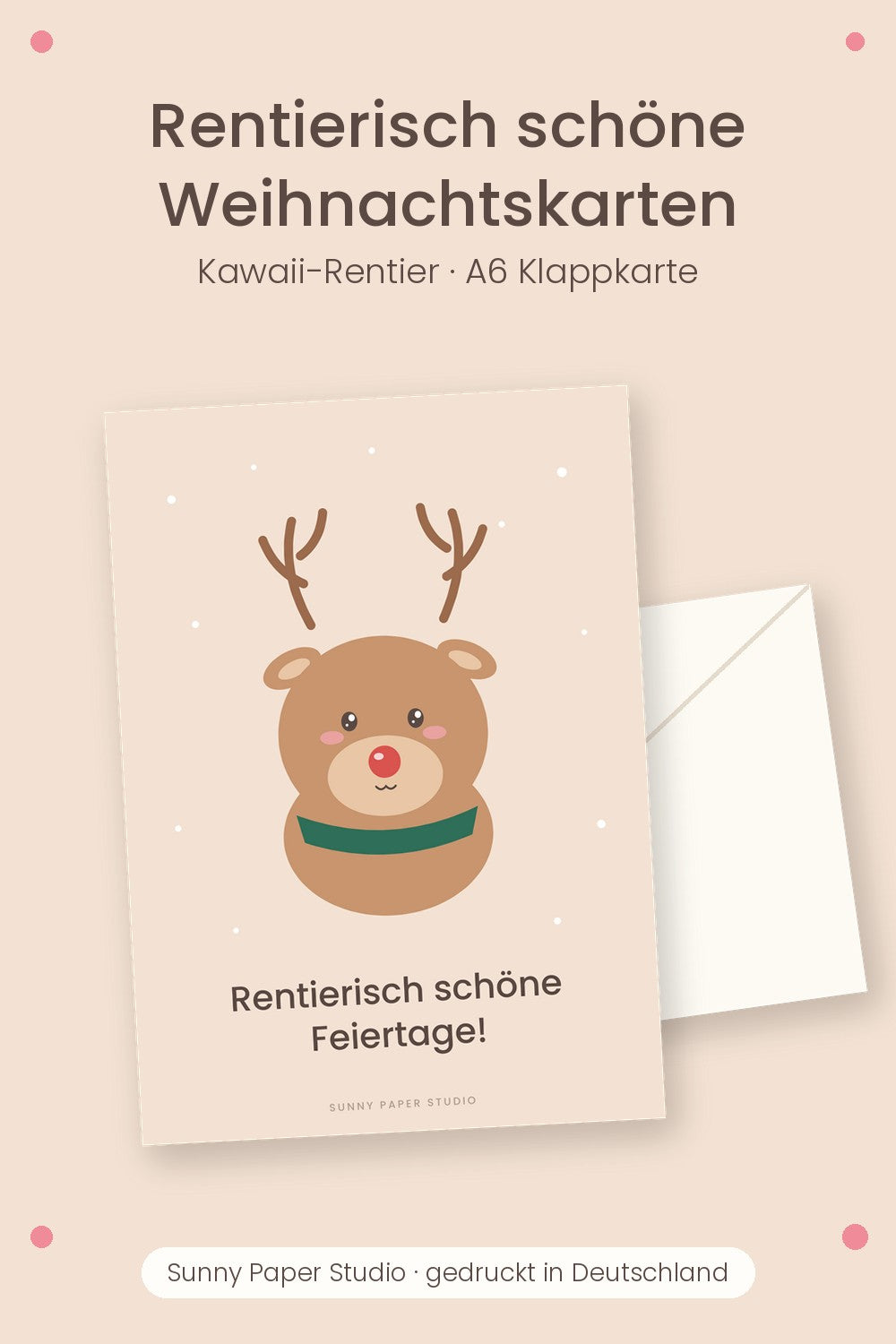 Rentierisch schöne Weihnachtskarten – süßes Rentier im Set