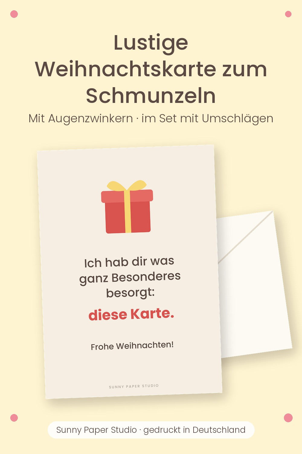 Lustige Weihnachtskarte: „Ich hab dir was ganz Besonderes besorgt“