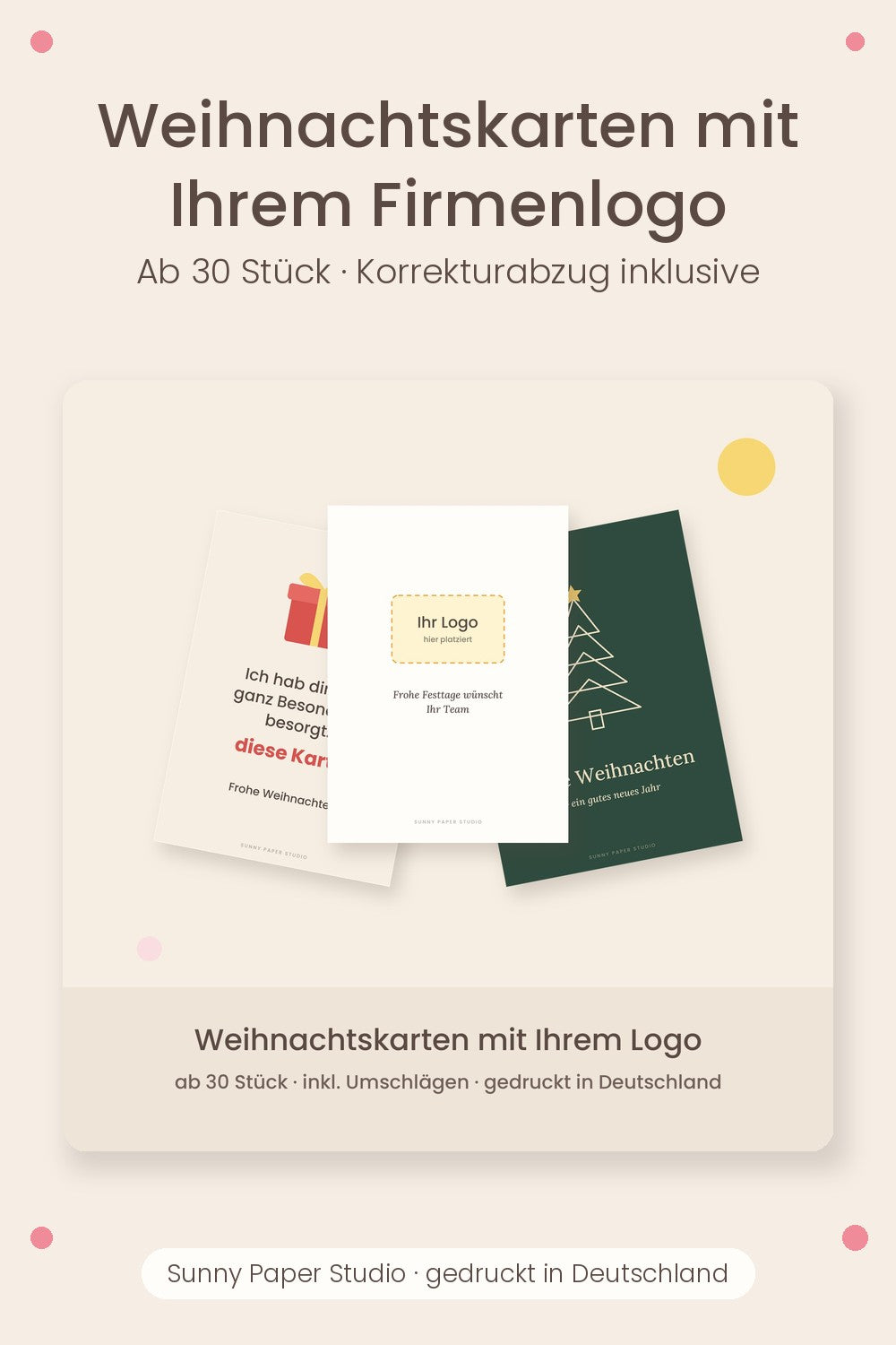Weihnachtskarten mit Firmenlogo