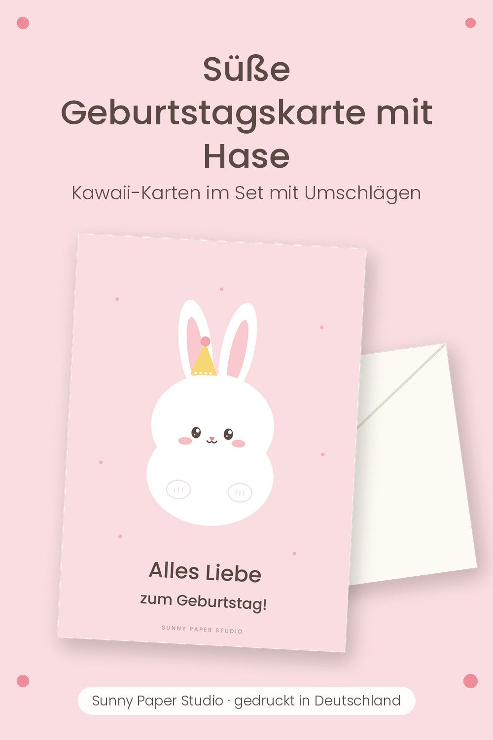 Süße Geburtstagskarte mit Hase