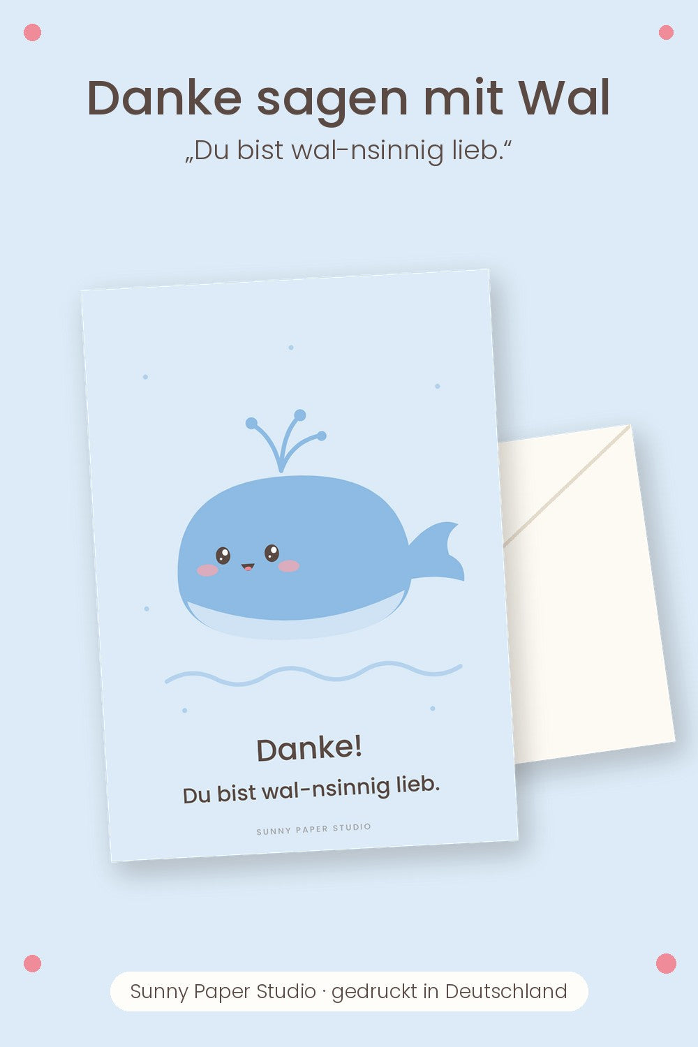 Dankeskarten mit Wal