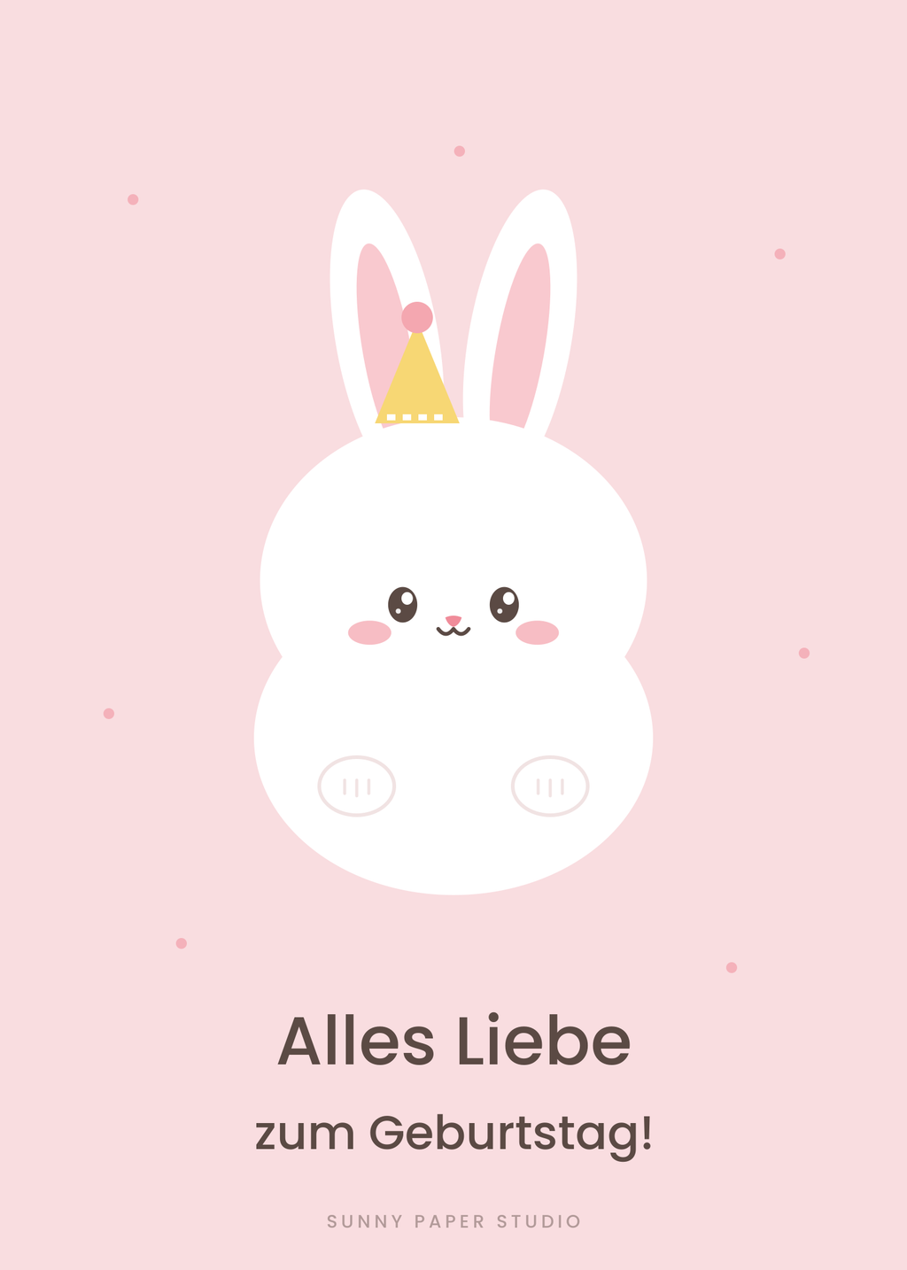 Geburtstagskarte Hase – Vorderseite