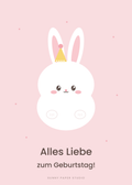 Geburtstagskarte Hase – Vorderseite