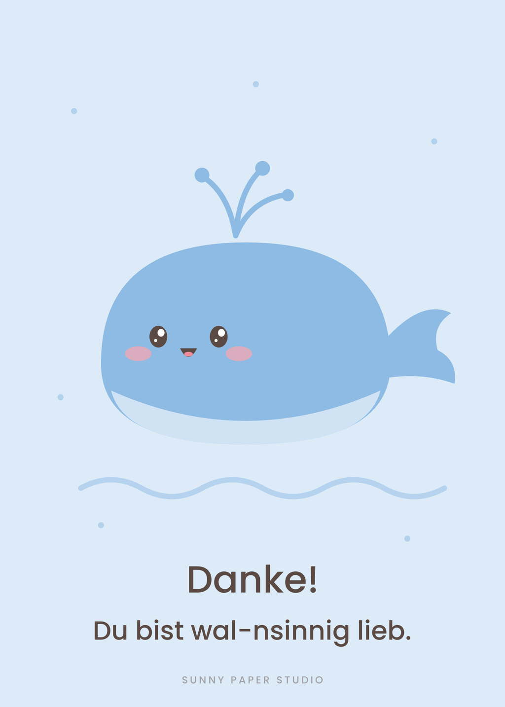 Dankeskarte Wal – Vorderseite