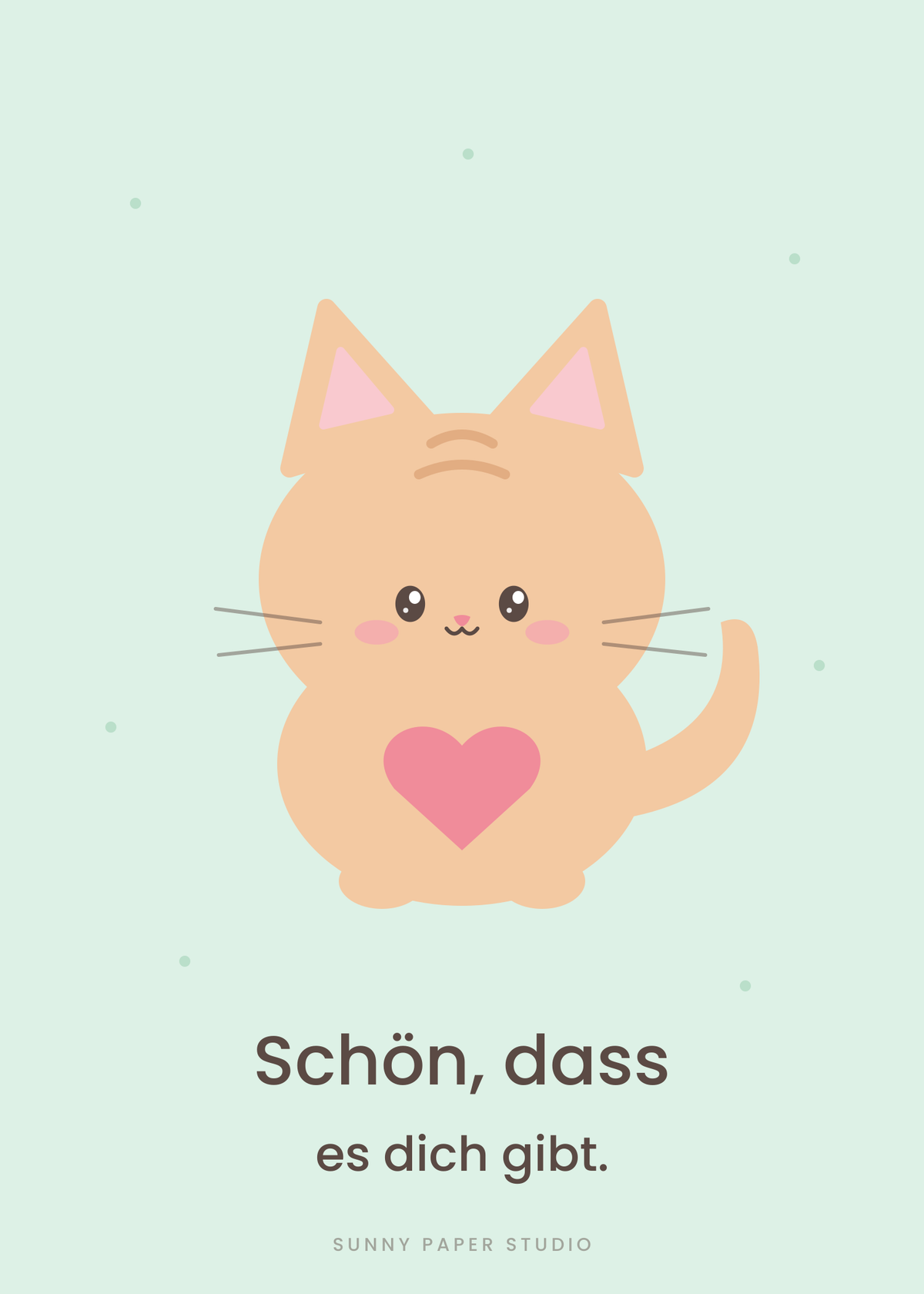 Freundschaftskarte Katze – Vorderseite
