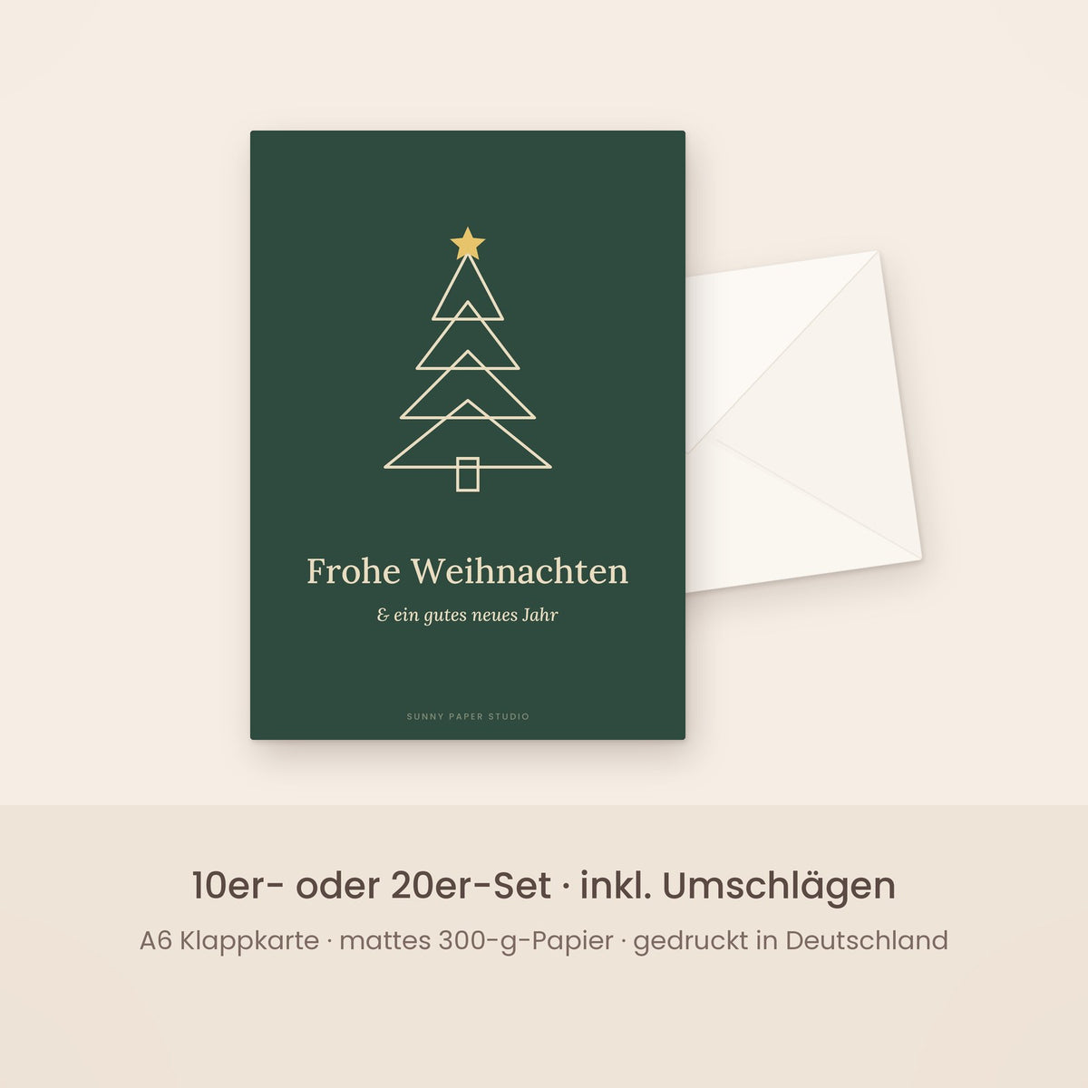 Weihnachtskarte Tannenbaum mit Umschlag – Set