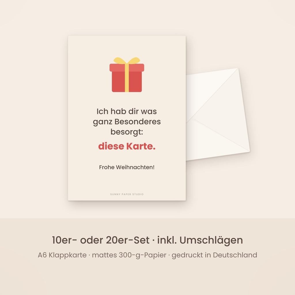 Lustige Weihnachtskarte mit Umschlag – Set