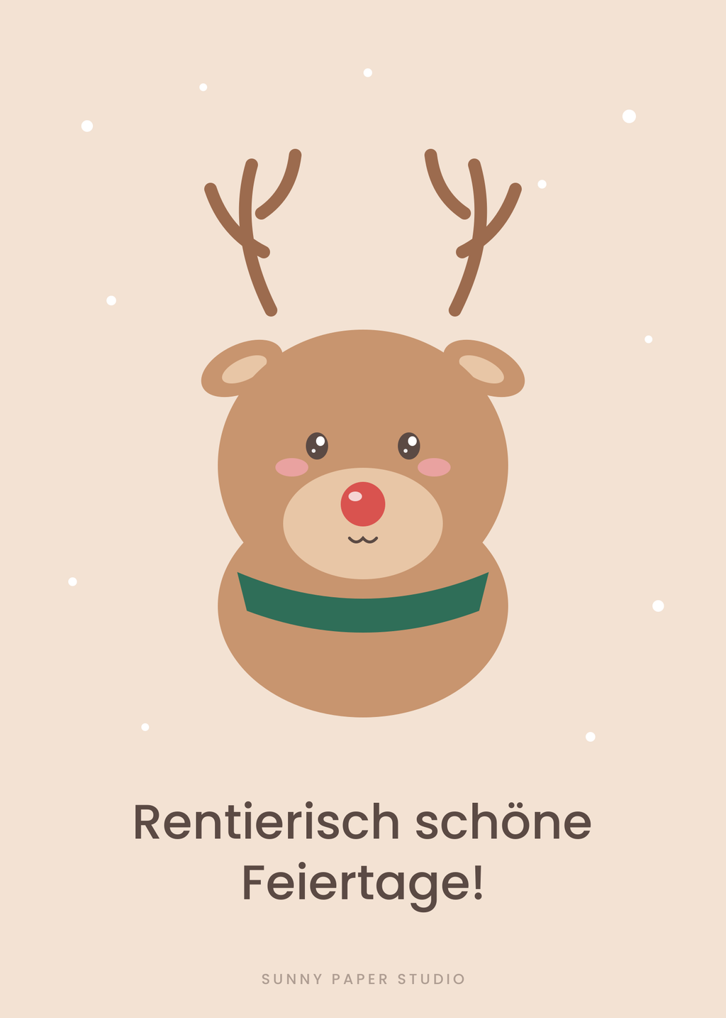 Weihnachtskarte Rentier – Vorderseite