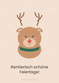 Weihnachtskarte Rentier – Vorderseite