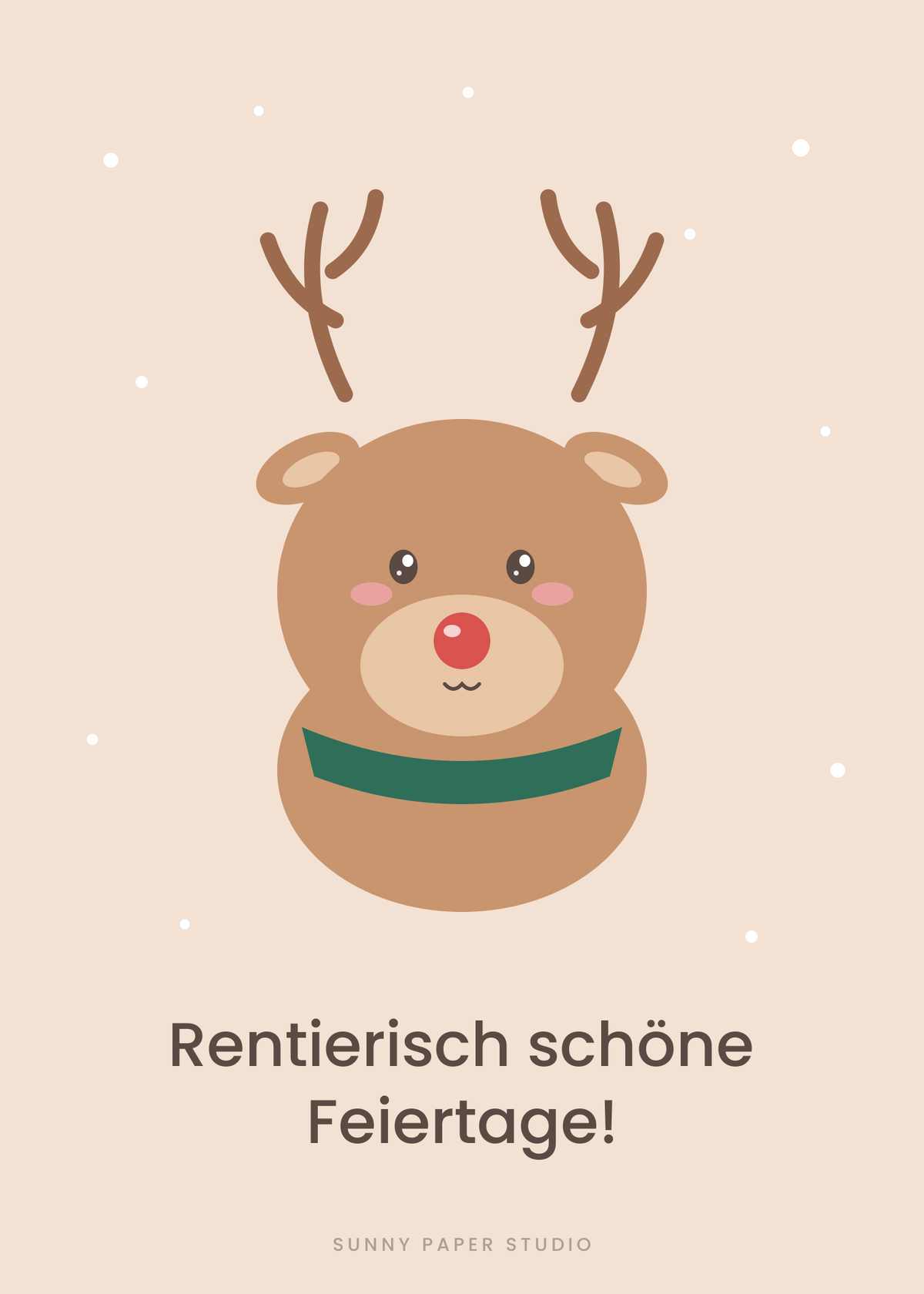 Weihnachtskarte Rentier – Vorderseite
