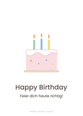 Geburtstagskarte Kuchen – Vorderseite