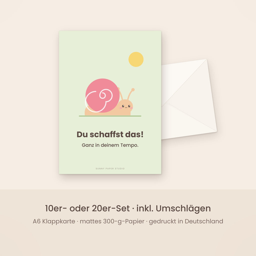 Mutmacher-Karte Schnecke mit Umschlag – Set