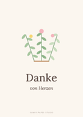 Dankeskarte floral – Vorderseite