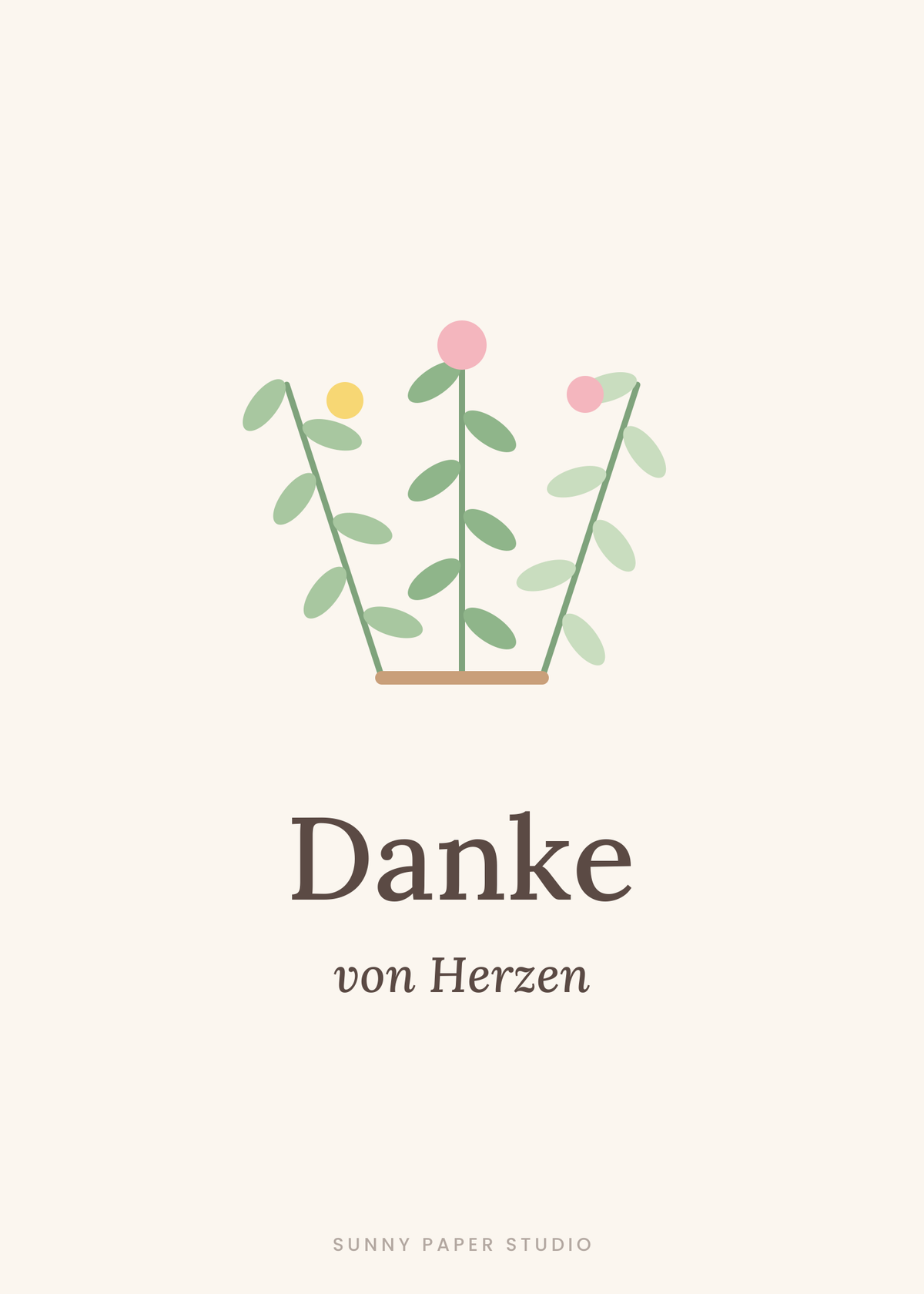 Dankeskarte floral – Vorderseite