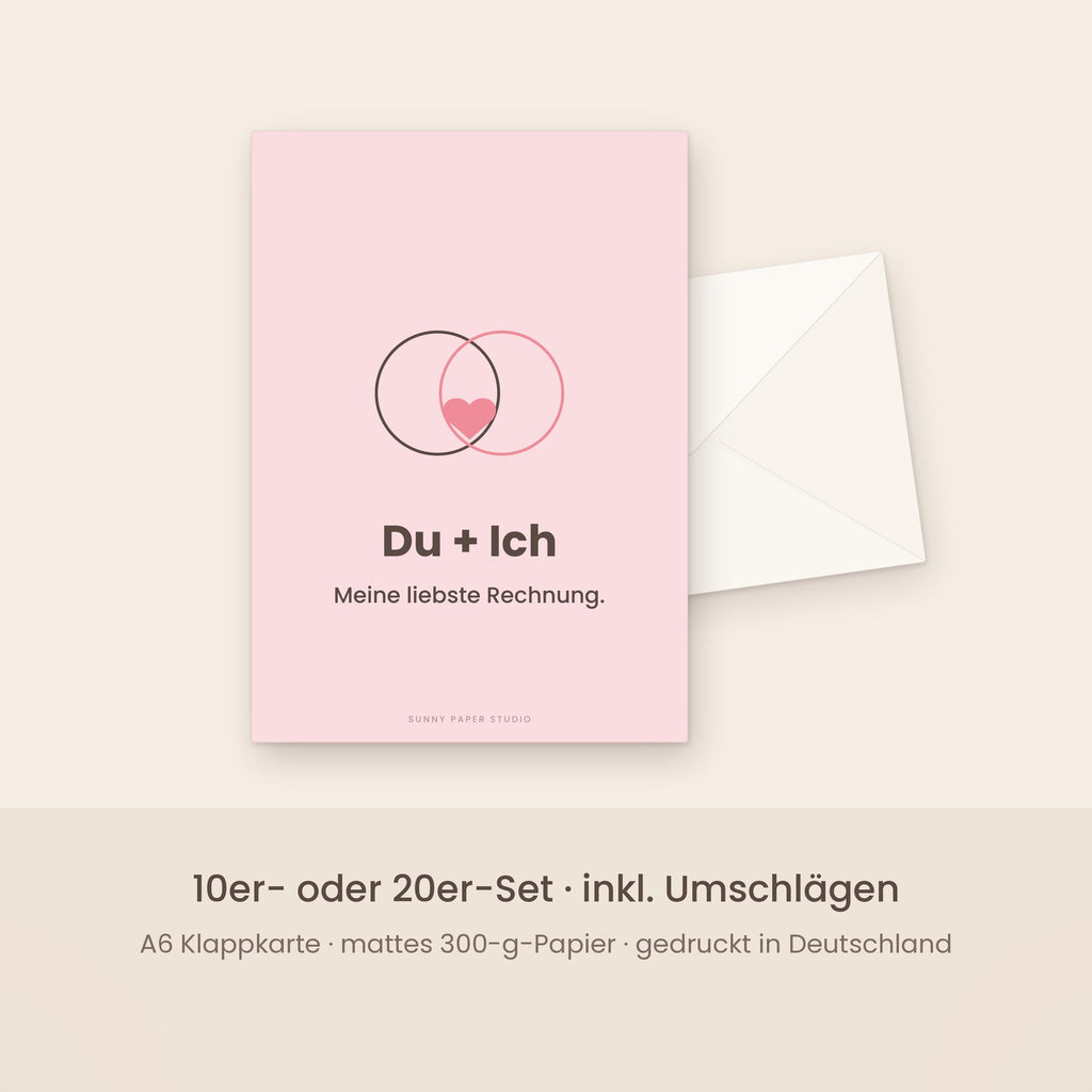Liebeskarte Du + Ich mit Umschlag – Set