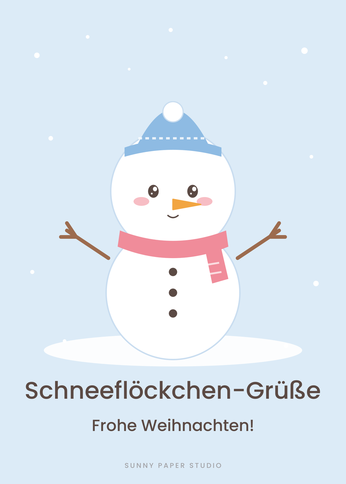 Weihnachtskarte Schneemann – Motiv