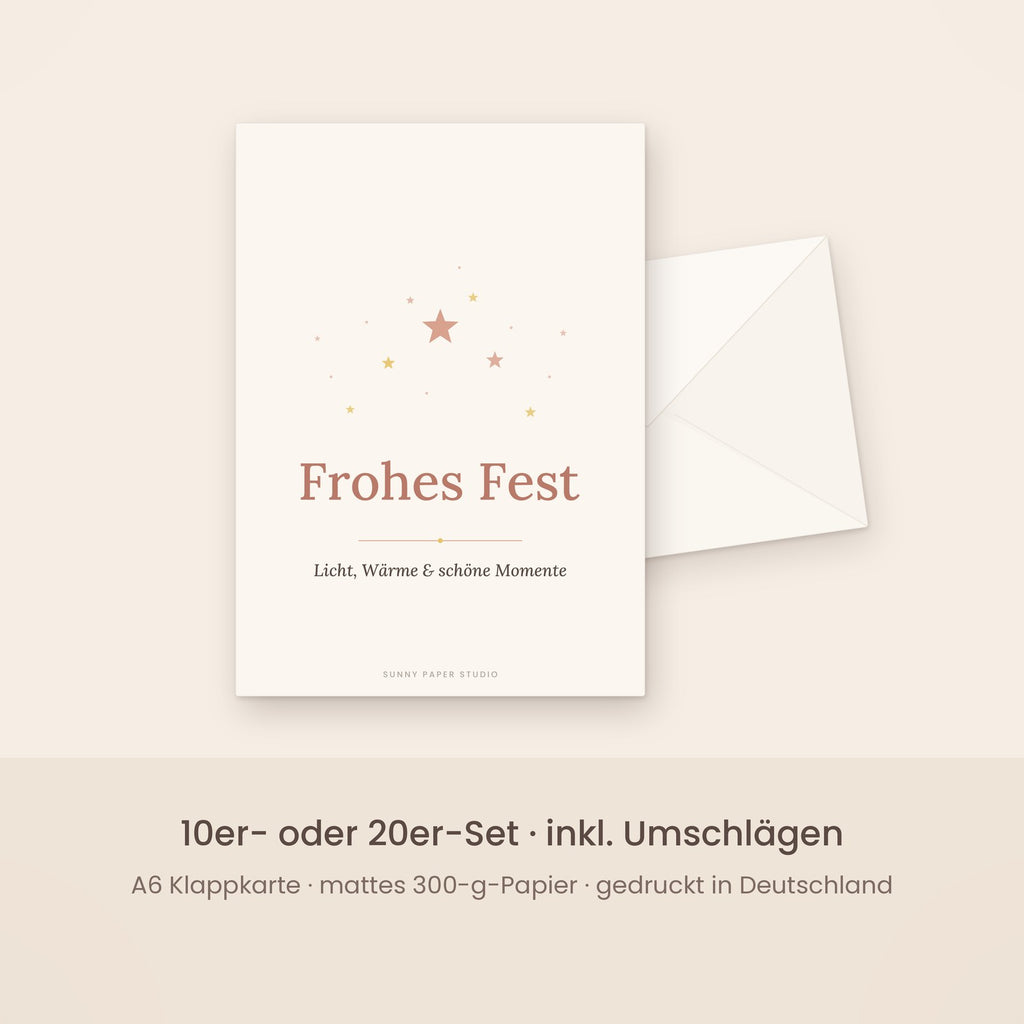 Weihnachtskarte Frohes Fest mit Umschlag – Set