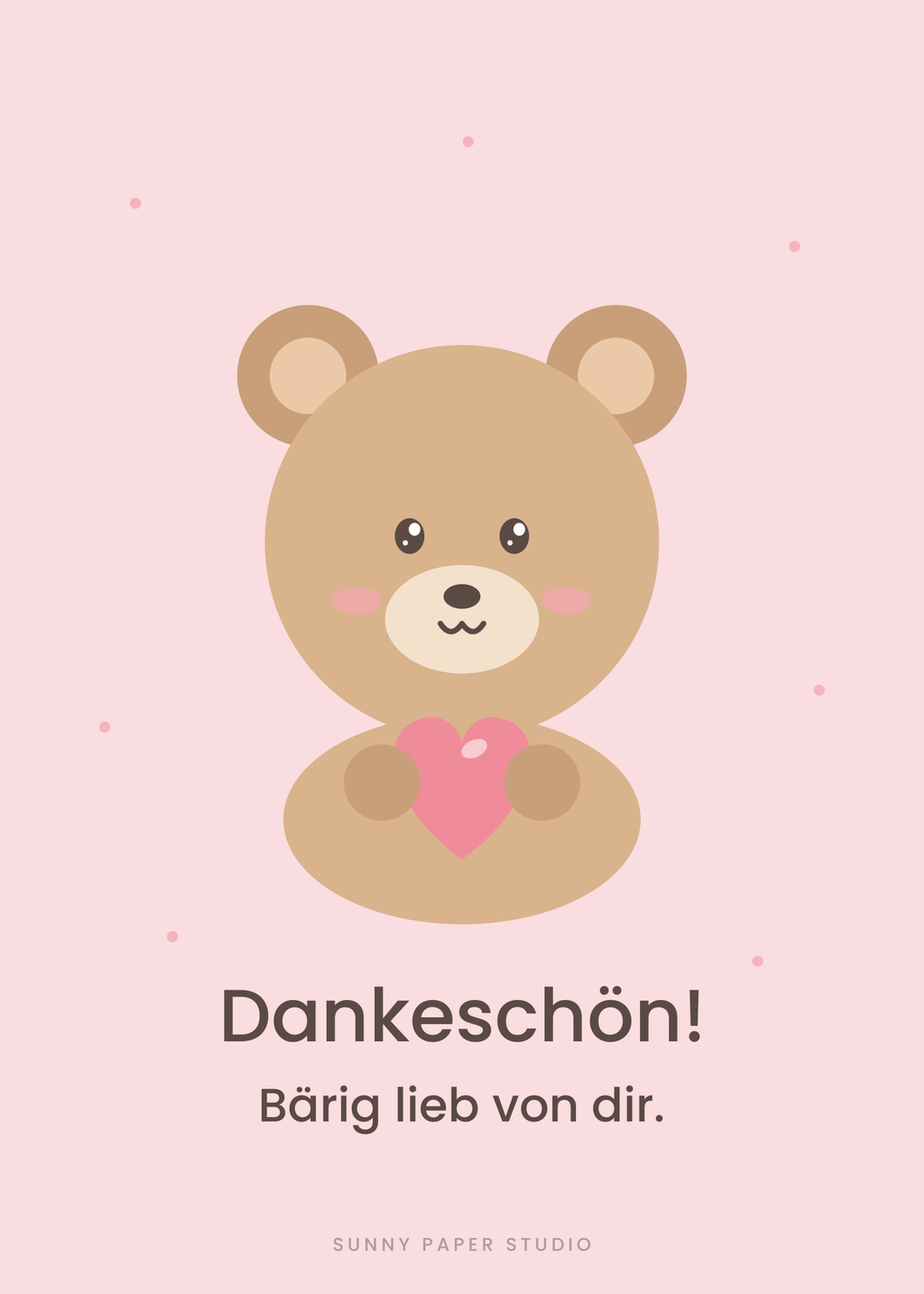 Dankeskarte Bär – Vorderseite