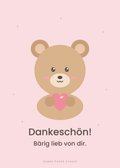 Dankeskarte Bär – Vorderseite