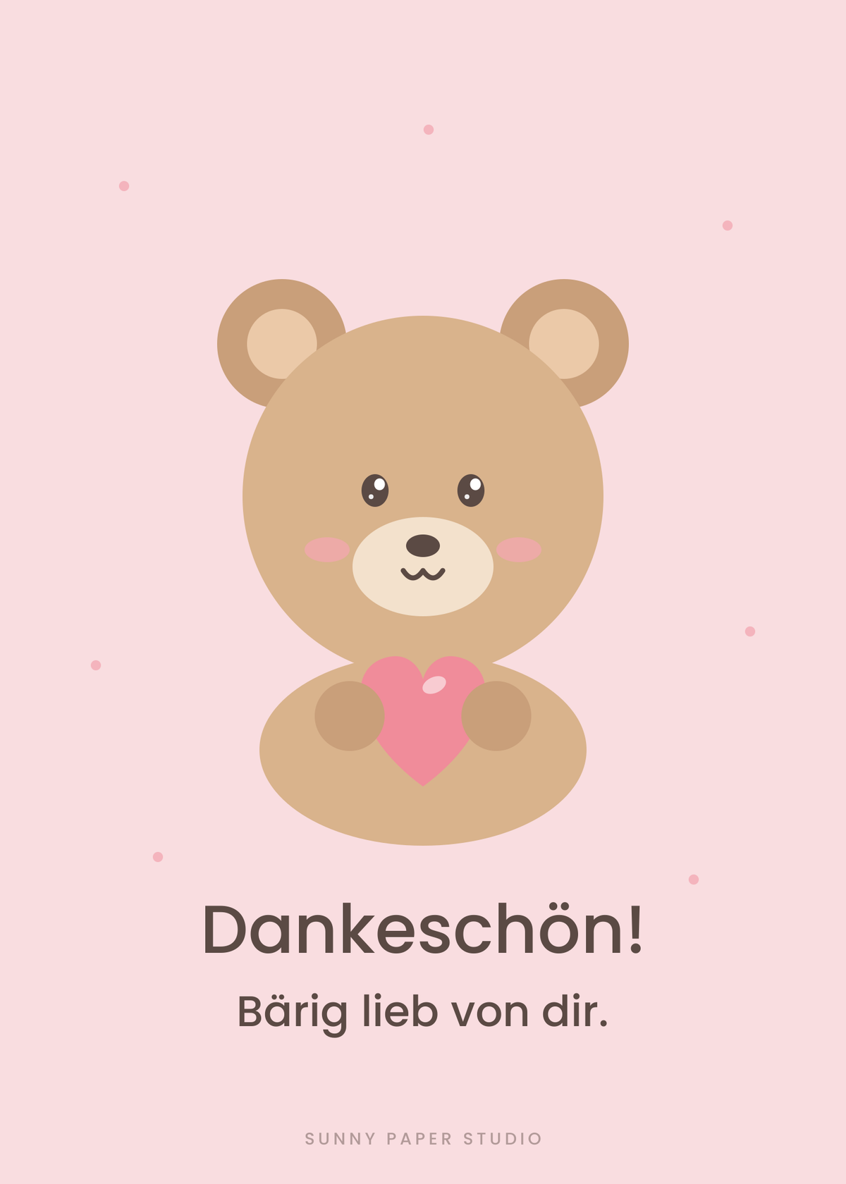 Dankeskarte Bär – Vorderseite