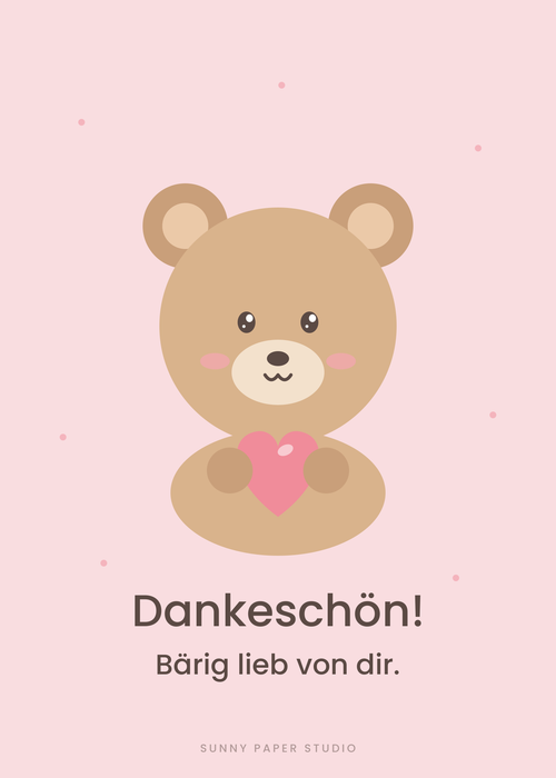 Dankeskarte Bär – Vorderseite