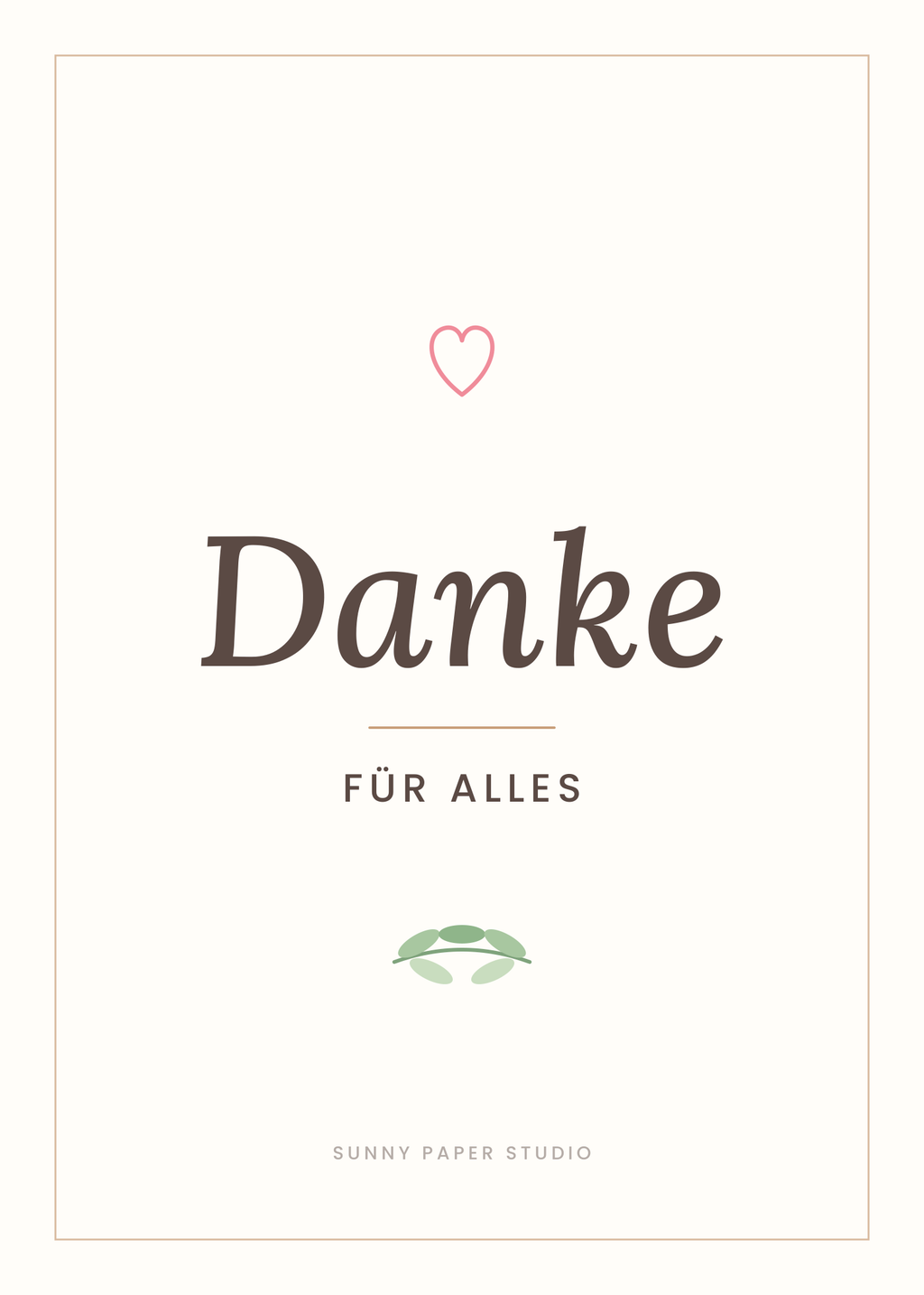Dankeskarte minimalistisch – Vorderseite