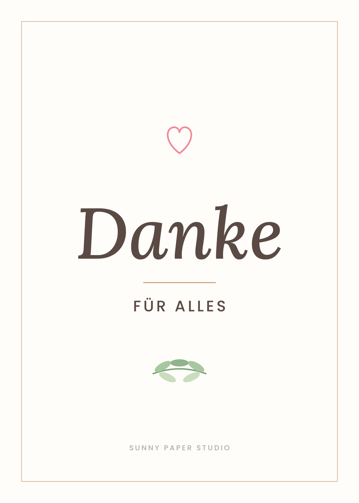 Dankeskarte minimalistisch – Vorderseite