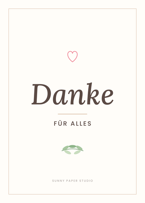 Dankeskarte minimalistisch – Vorderseite