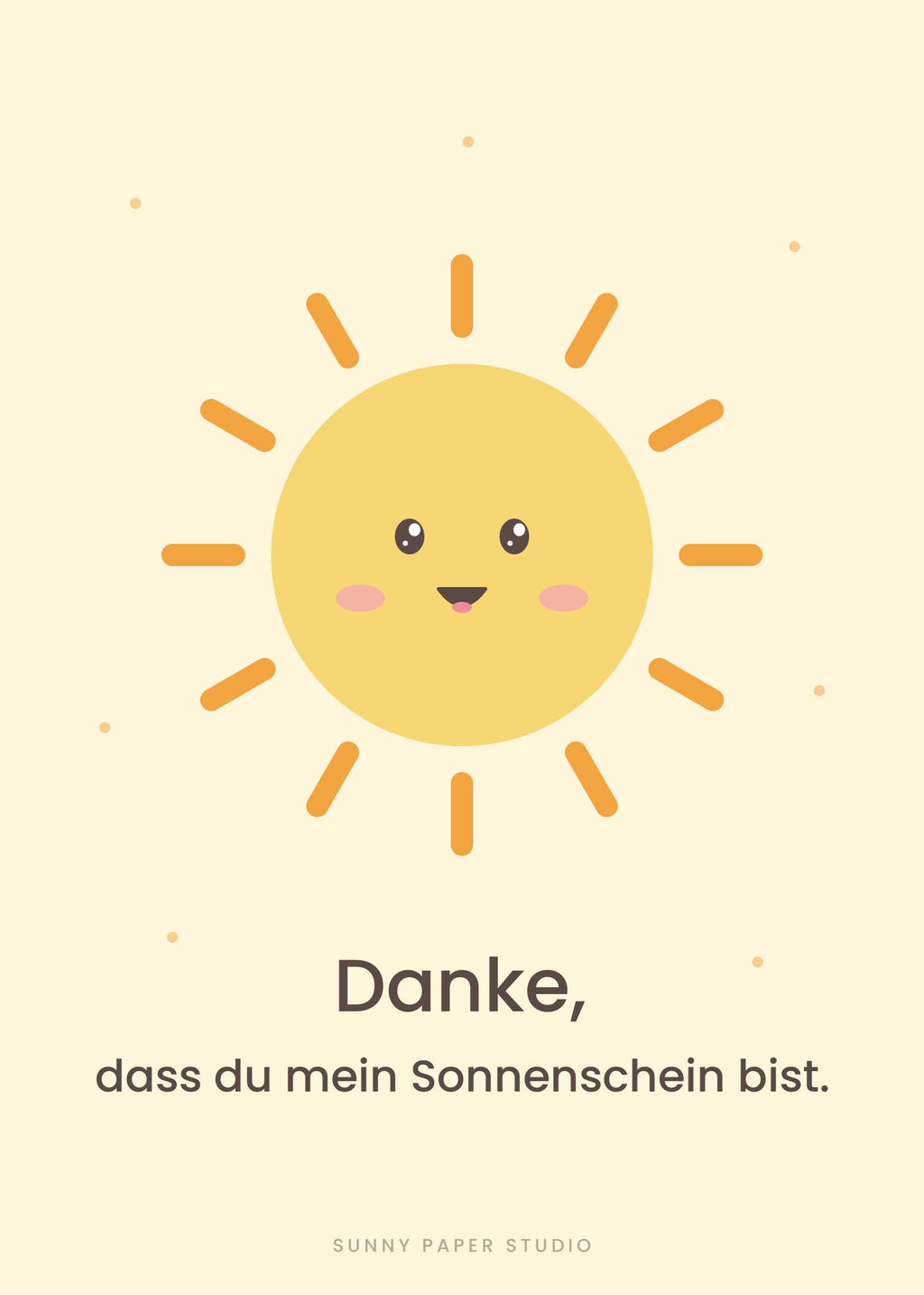 Dankeskarte Sonne – Vorderseite