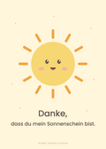 Dankeskarte Sonne – Vorderseite