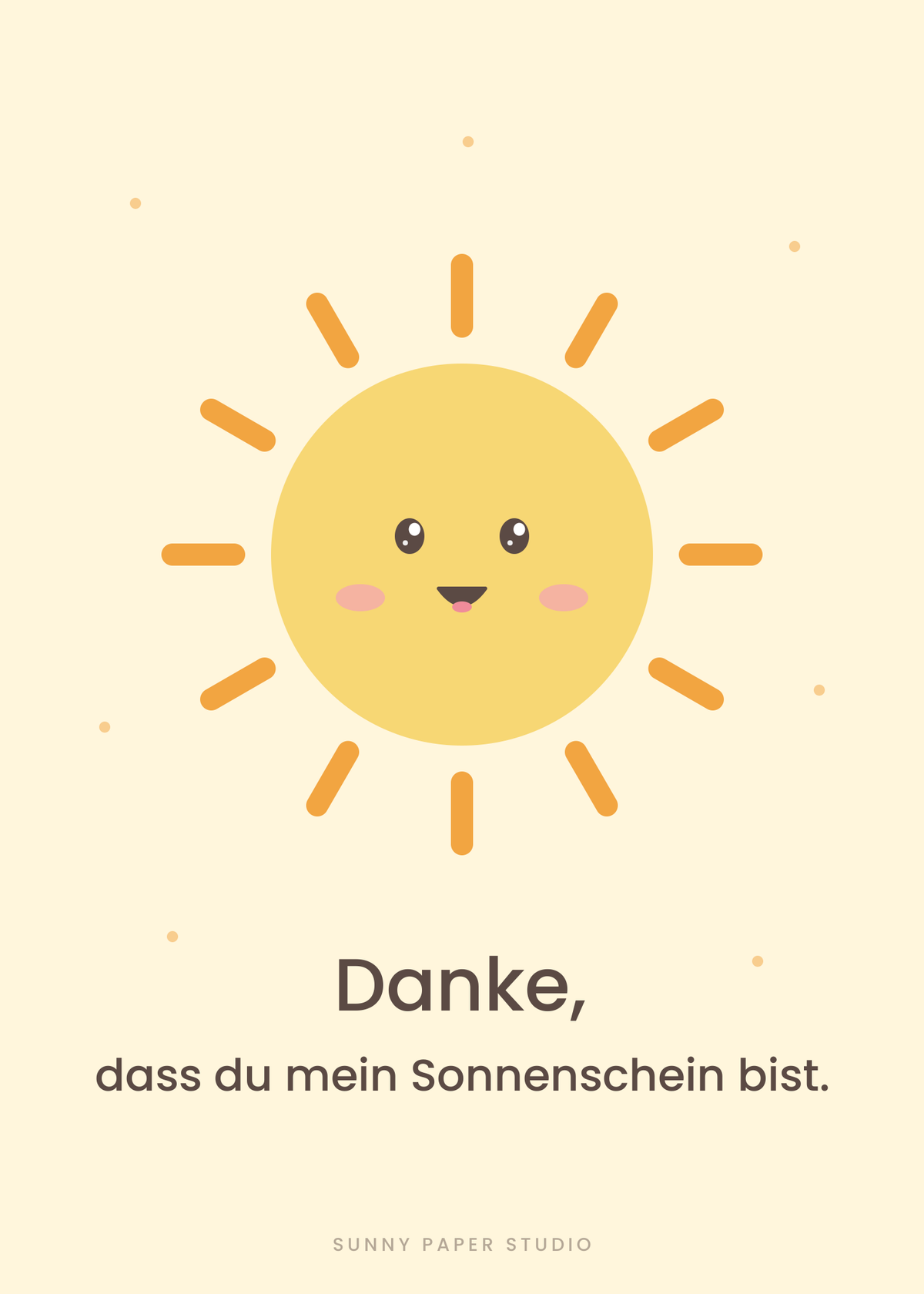 Dankeskarte Sonne – Vorderseite