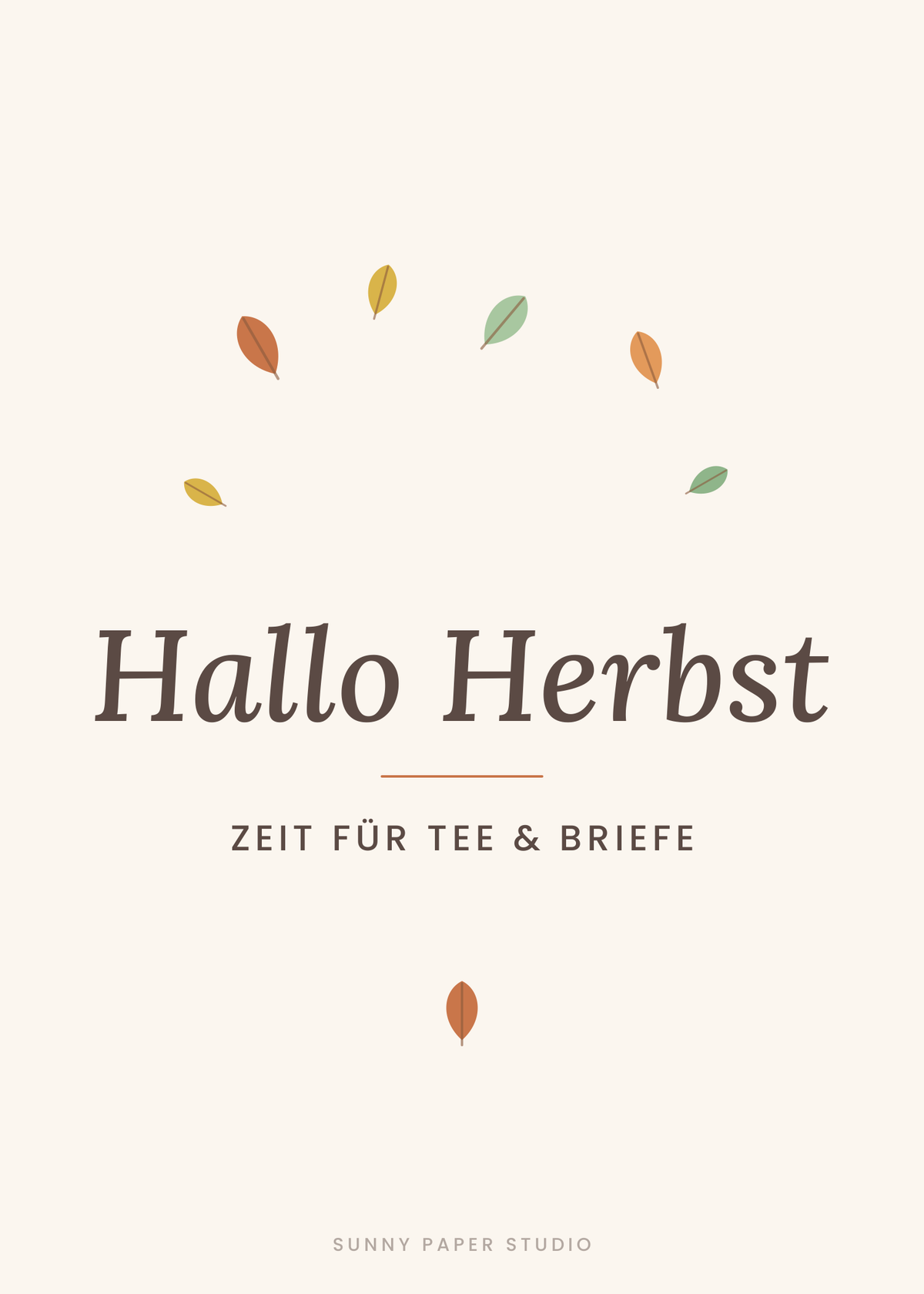 Herbstkarte minimalistisch – Vorderseite