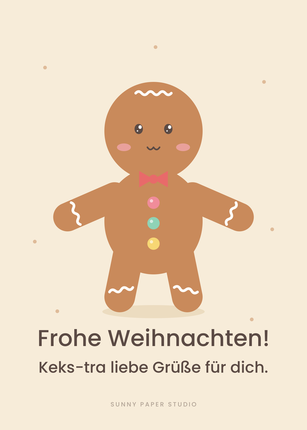 Weihnachtskarte Lebkuchenmann – Vorderseite