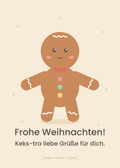 Weihnachtskarte Lebkuchenmann – Vorderseite