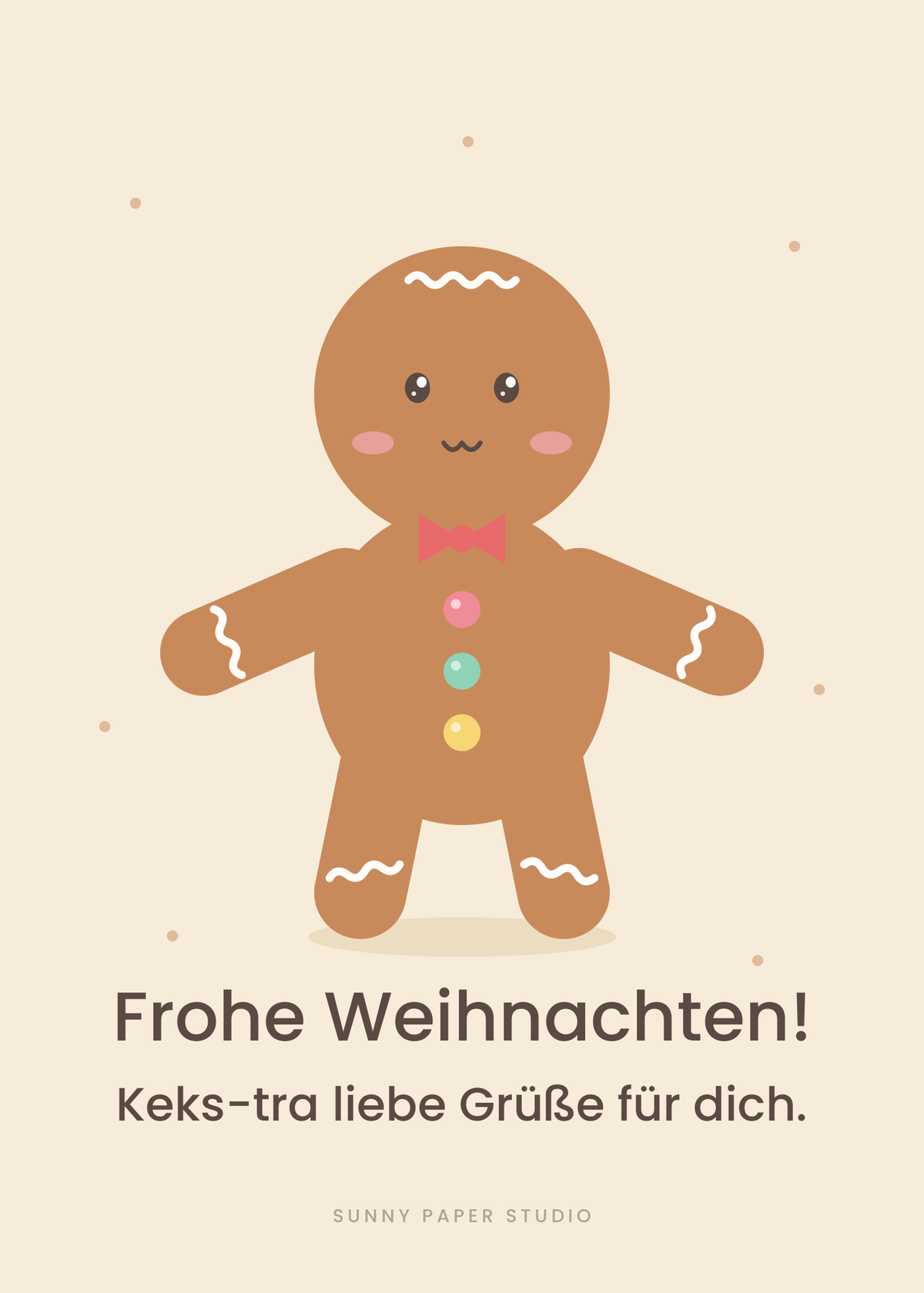Weihnachtskarte Lebkuchenmann – Vorderseite
