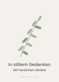 Trauerkarte Olivenzweig – Vorderseite