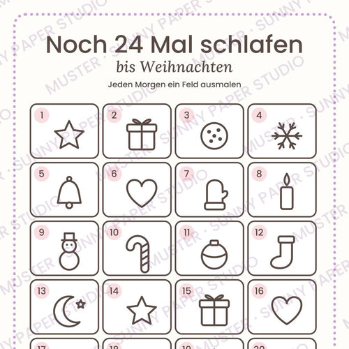Detail-Vorschau „Noch 24 Mal schlafen bis Weihnachten“ (Muster)