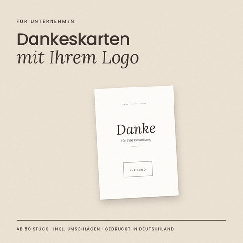 Dankeskarten mit Firmenlogo