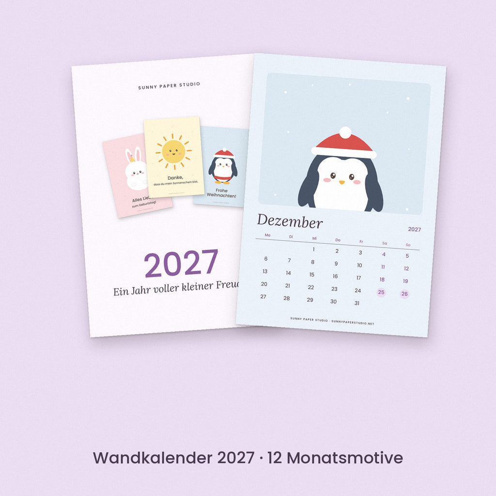 Wandkalender 2027 – Deckblatt und Dezember