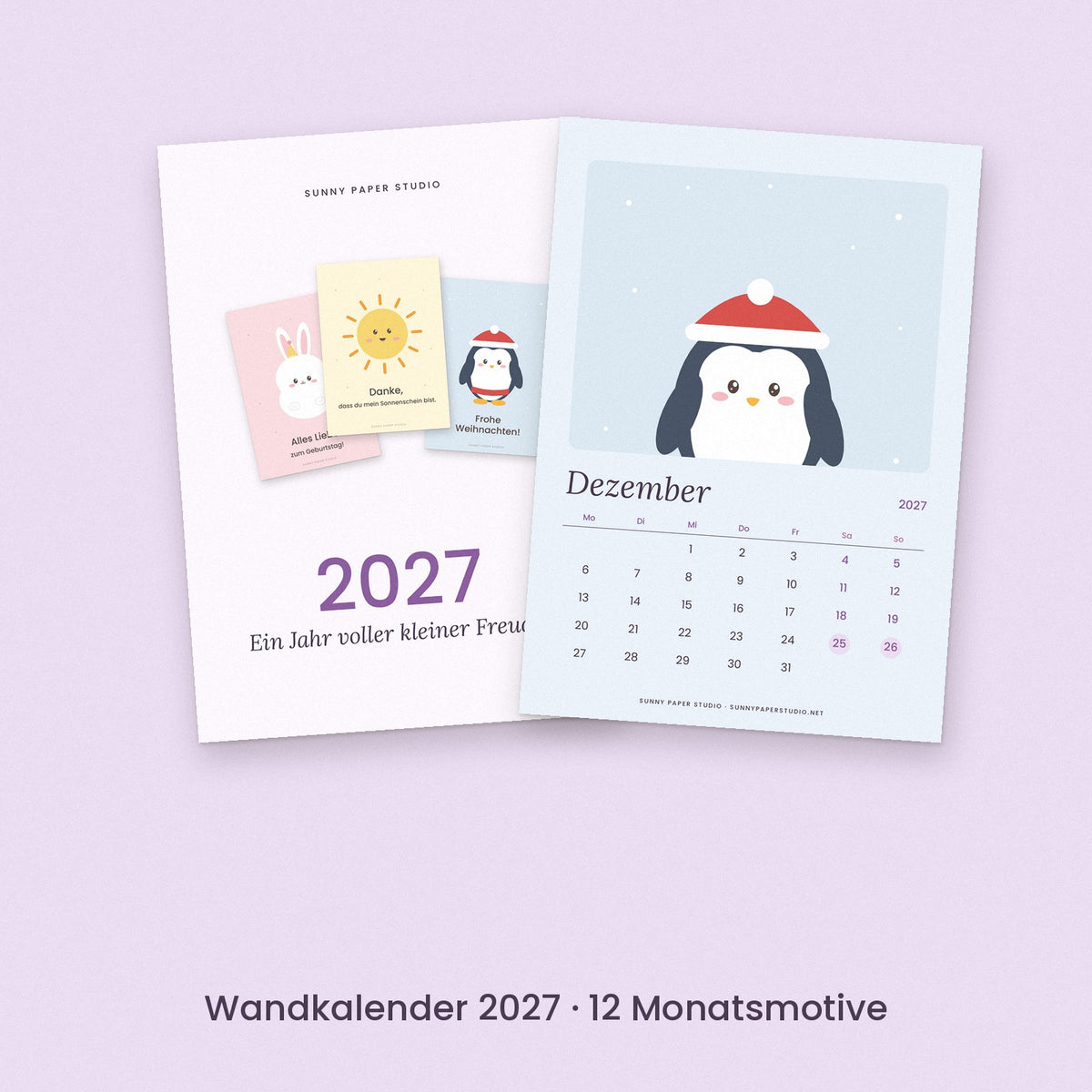 Wandkalender 2027 – Deckblatt und Dezember