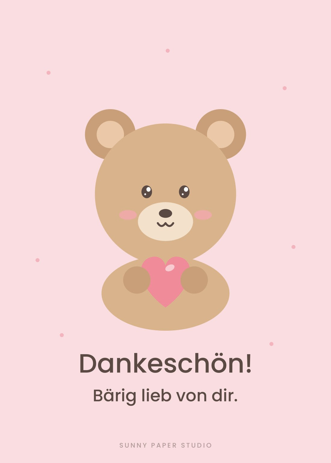 Postkarte Bär – Dankeschön! Bärig lieb von dir.