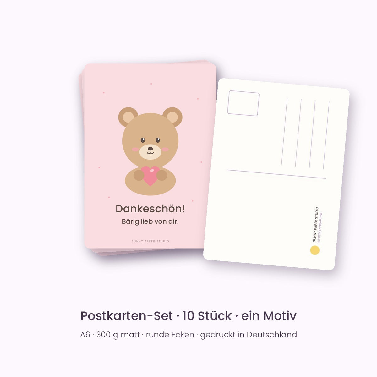Postkarten Bär – Vorder- und Rückseite