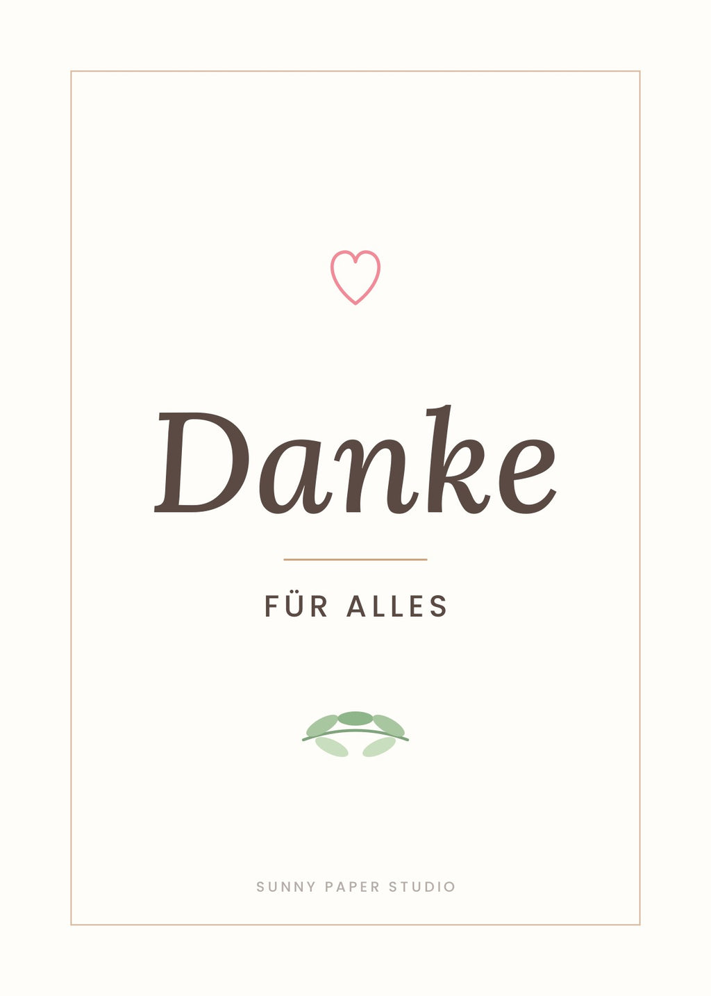Postkarte Danke minimalistisch mit Spruch „Danke für alles“
