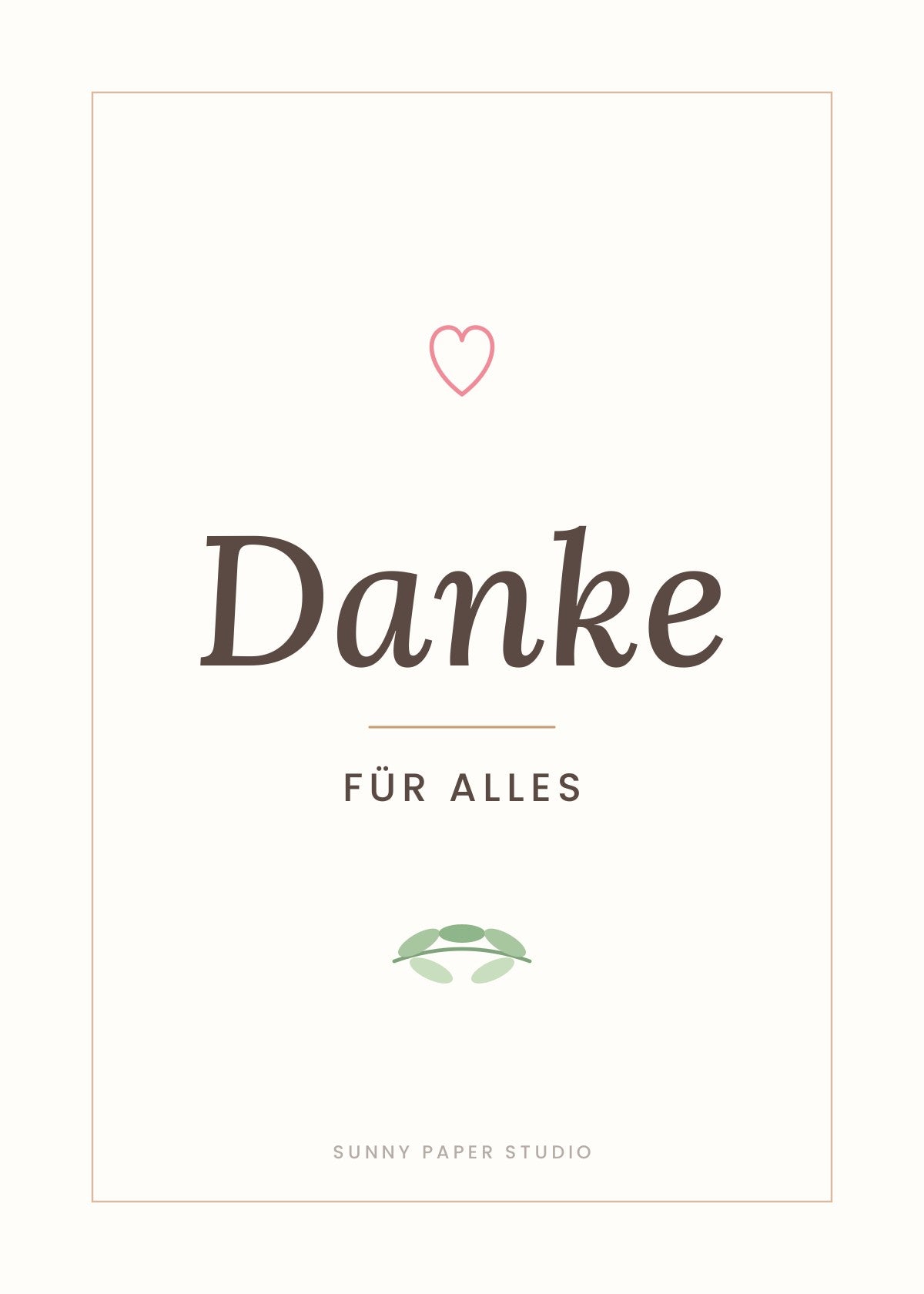 Postkarte Danke minimalistisch mit Spruch „Danke für alles“