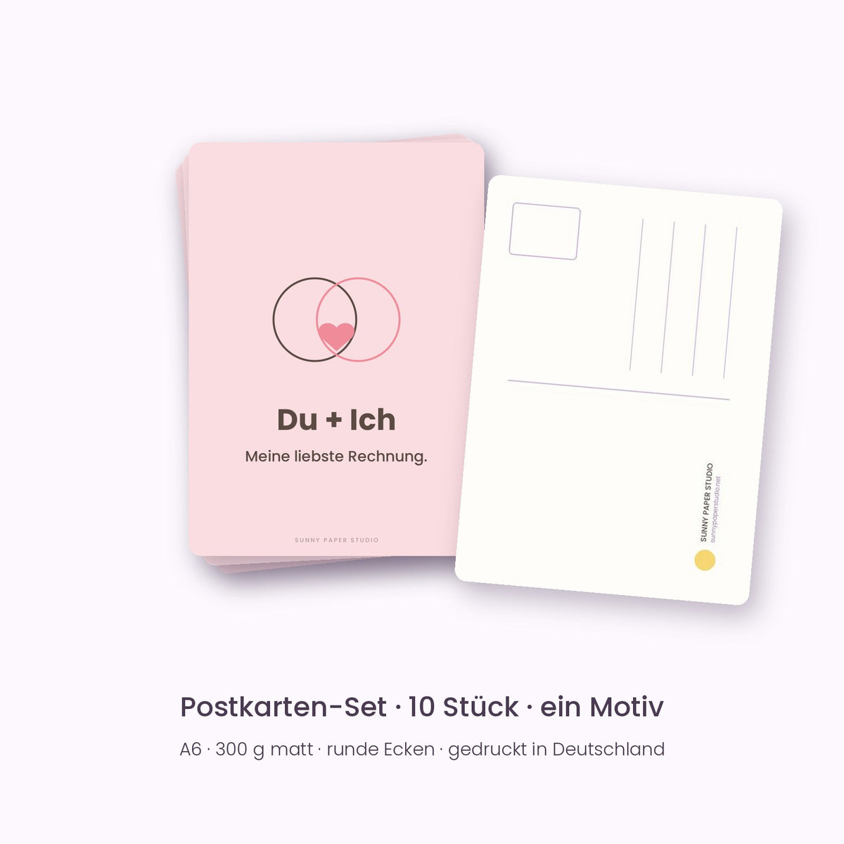 Postkarten Du + Ich – Vorder- und Rückseite