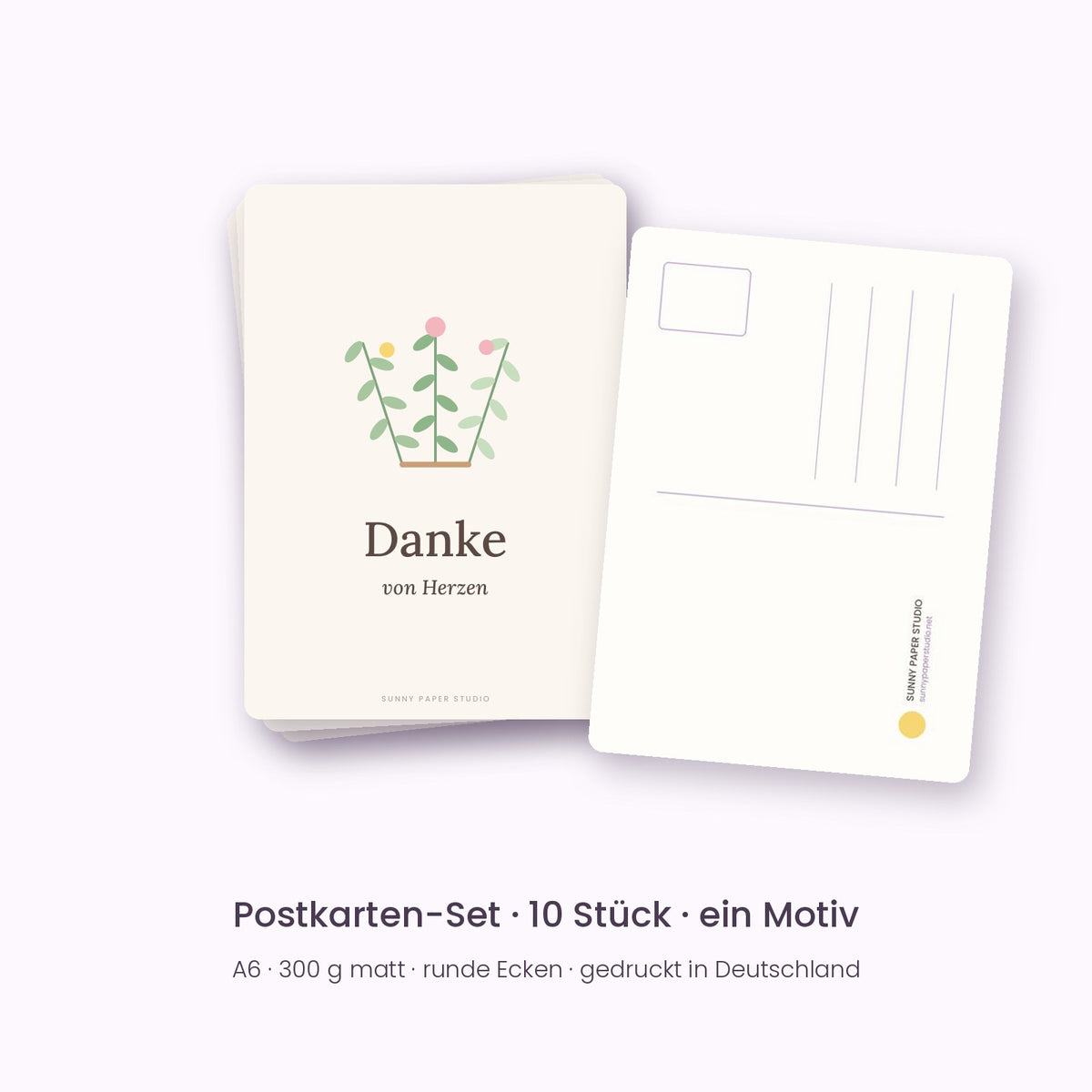 Postkarten Floral – Vorder- und Rückseite
