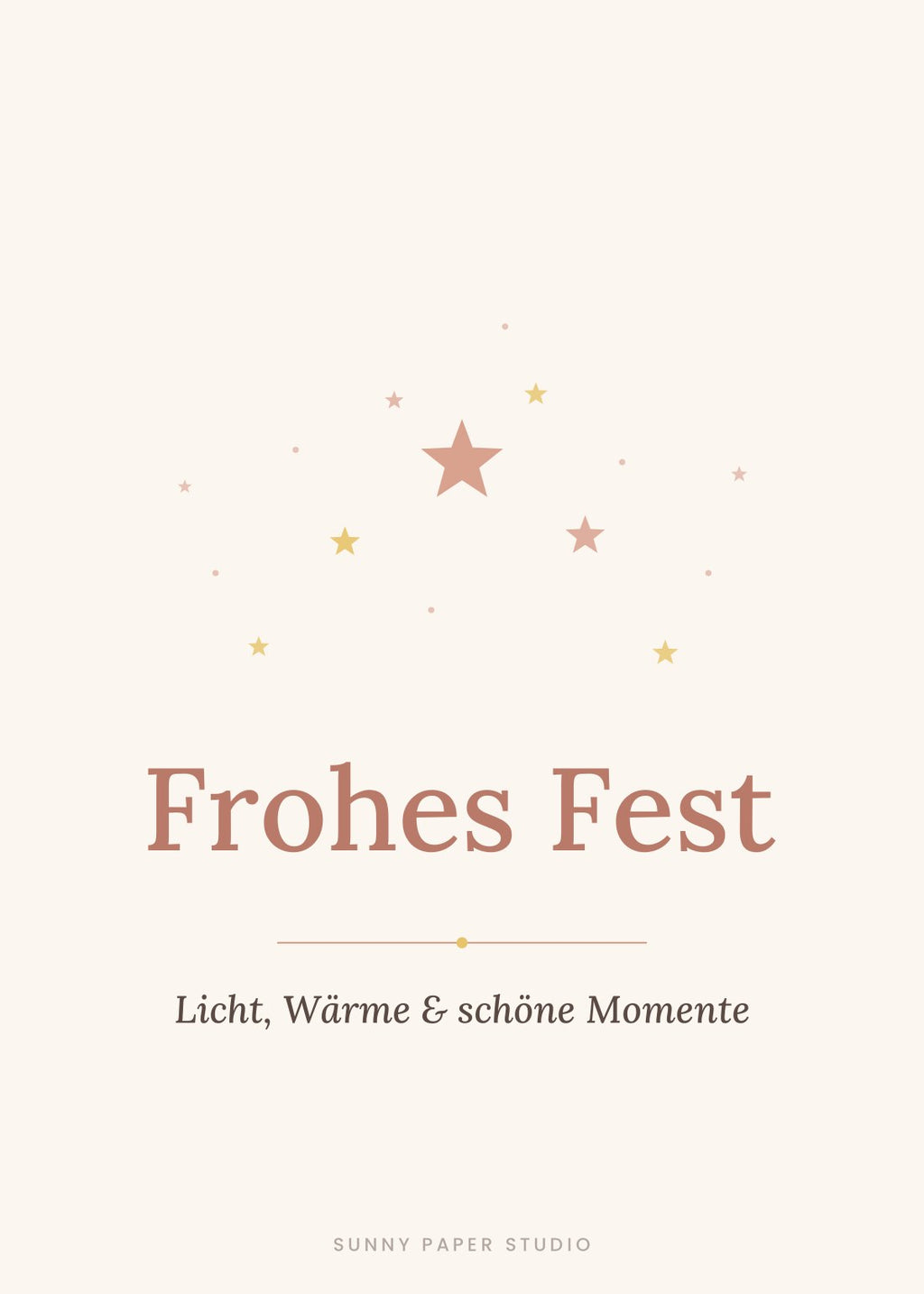 Postkarte Frohes Fest – Licht, Wärme & schöne Momente