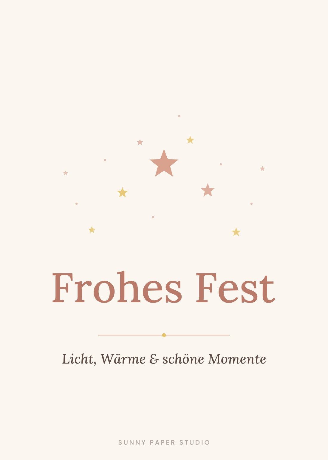Postkarte Frohes Fest – Licht, Wärme & schöne Momente