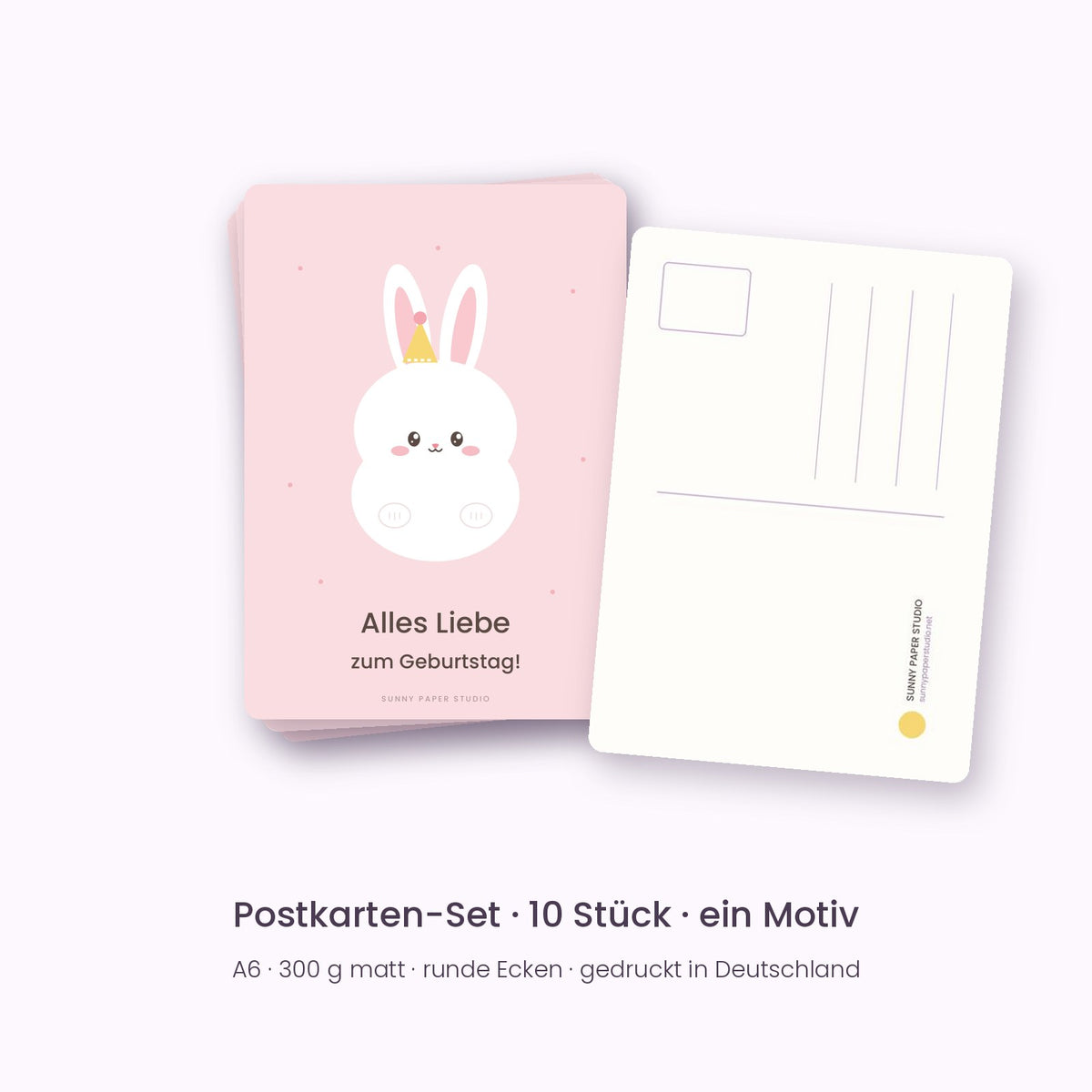 Postkarten Hase – Vorder- und Rückseite
