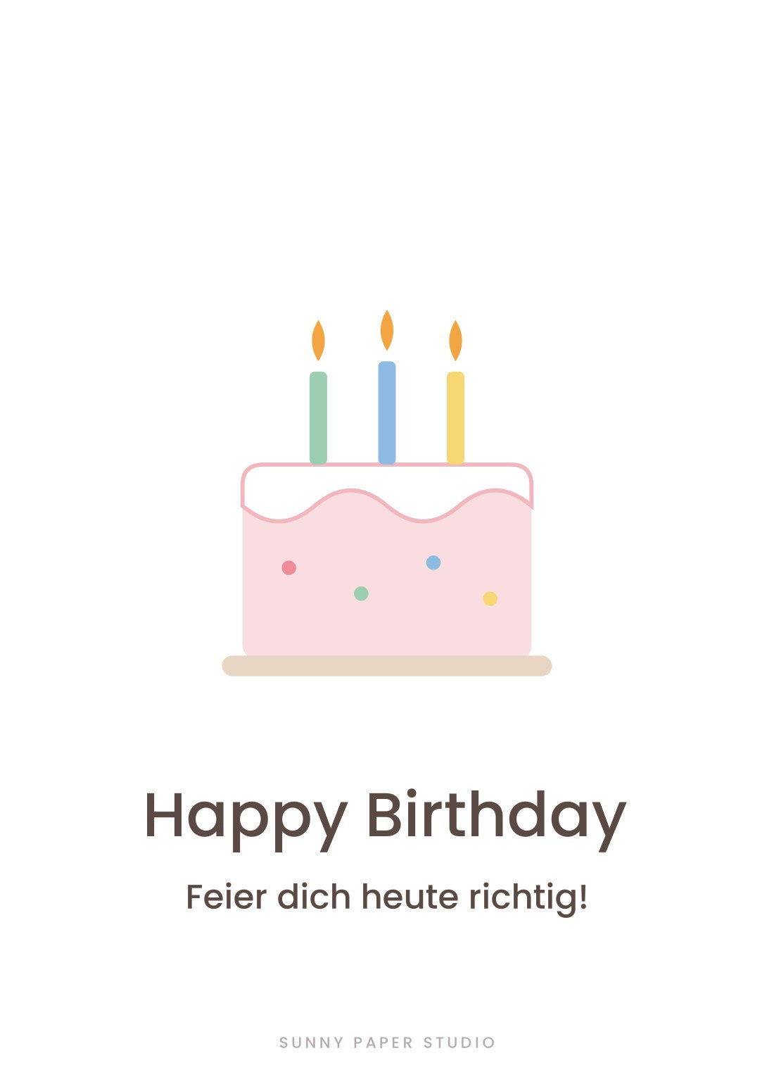 Postkarte Geburtstagstorte – Happy Birthday